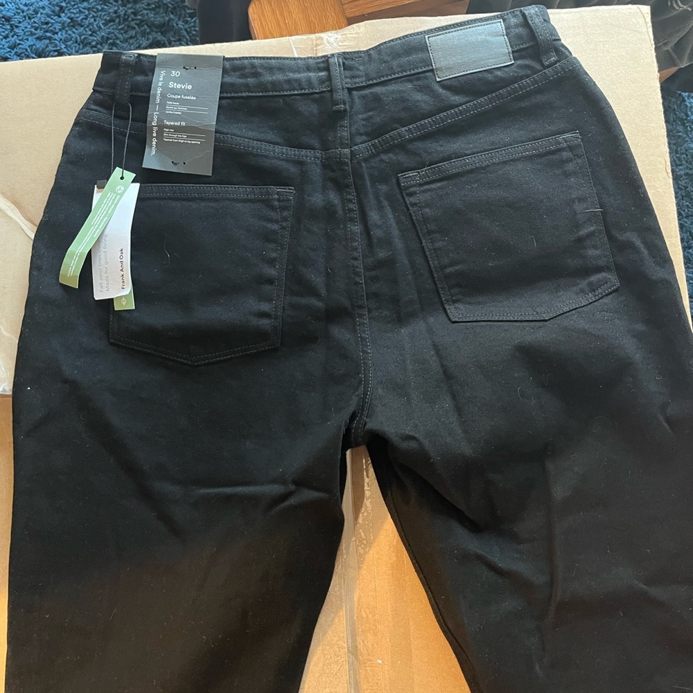 NWT Frank & Oak Stevie Straight Leg Jean in Black, size 30